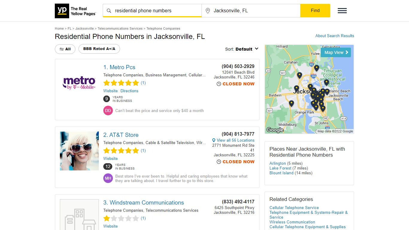 Residential Phone Numbers in Jacksonville, FL - Yellow Pages